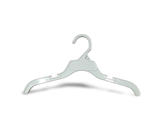 Mainetti 495, 10 White all Plastic, Shirt Top Dress Hangers, with
